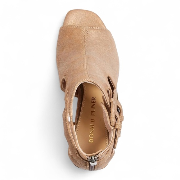 Donald J. Pliner PRISCILLA Leather Open Toe Wedge Sandals in Light Bronze NIB - Picture 5 of 6